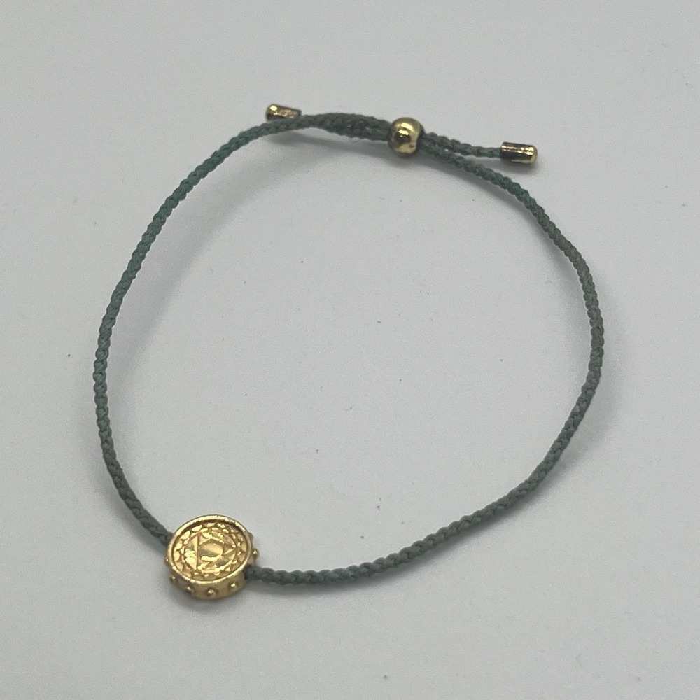 Chakra Pendant Bracelet Throat 5th Vishuddha  Braided Jewelry Gold Hardware EUC‎ - Picture 3 of 7